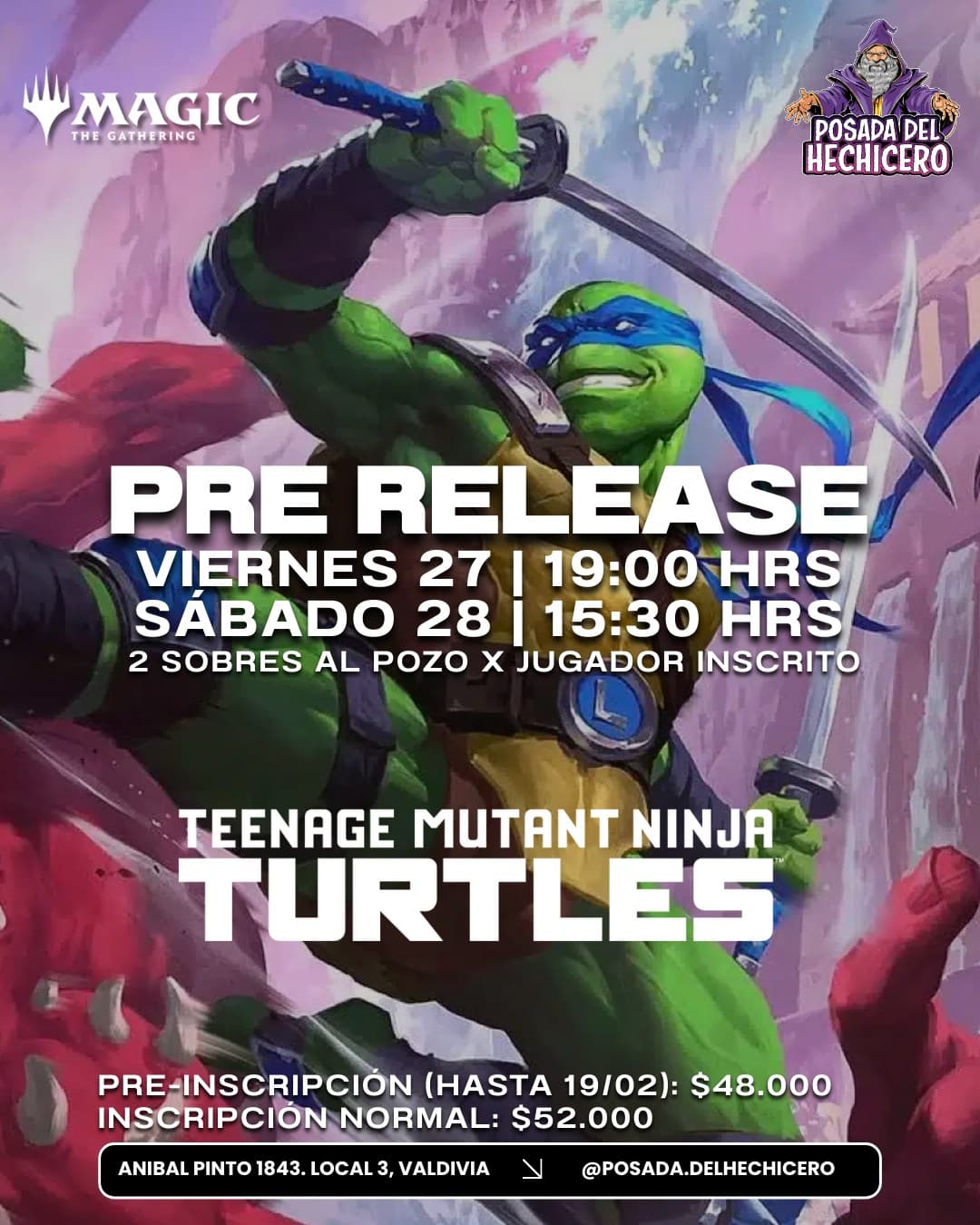 Afiche de un evento de Magic: The Gathering en La Posada del Hechicero